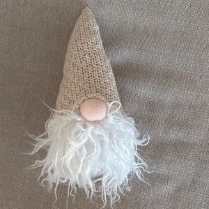 Light up Beige Knit Gnome with White Beard